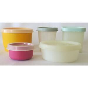 Vintage Tupperware Mini's Set 5 Lunch To Go Snack Containers Travel Kitchen